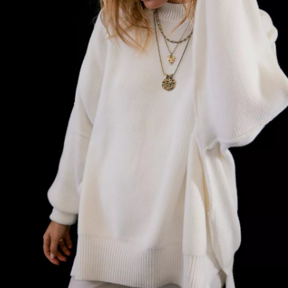NWT White Free People Easy Street Tunic Sweater